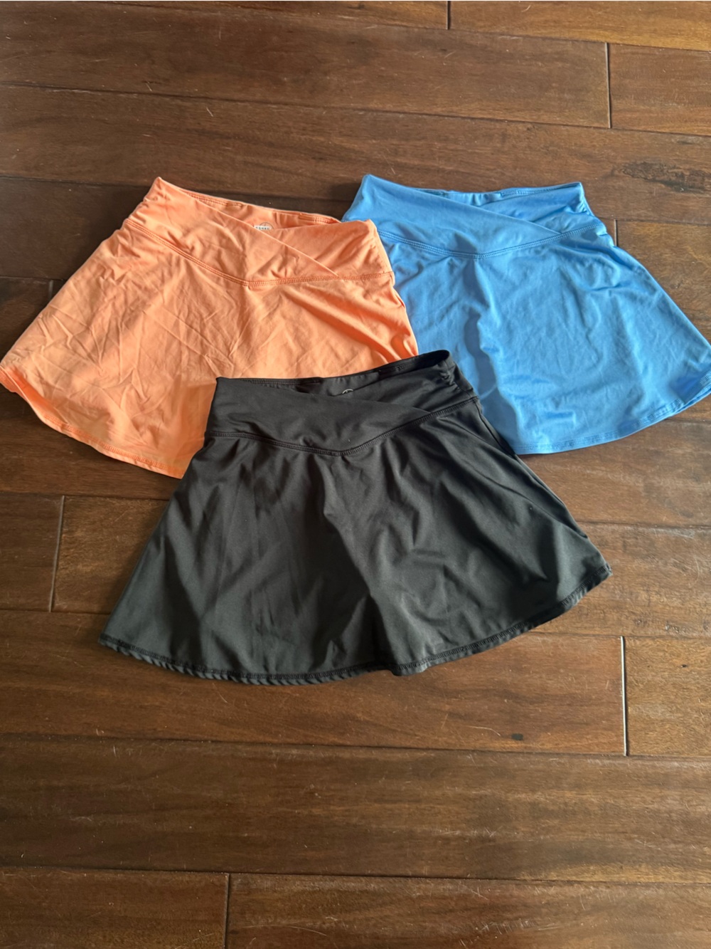90 Degree By Reflex Girls' Pull-On Skorts in Black, Blue & Orange